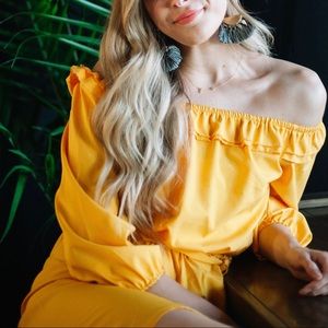 ✨ Romantic Ruffled Yellow Dress